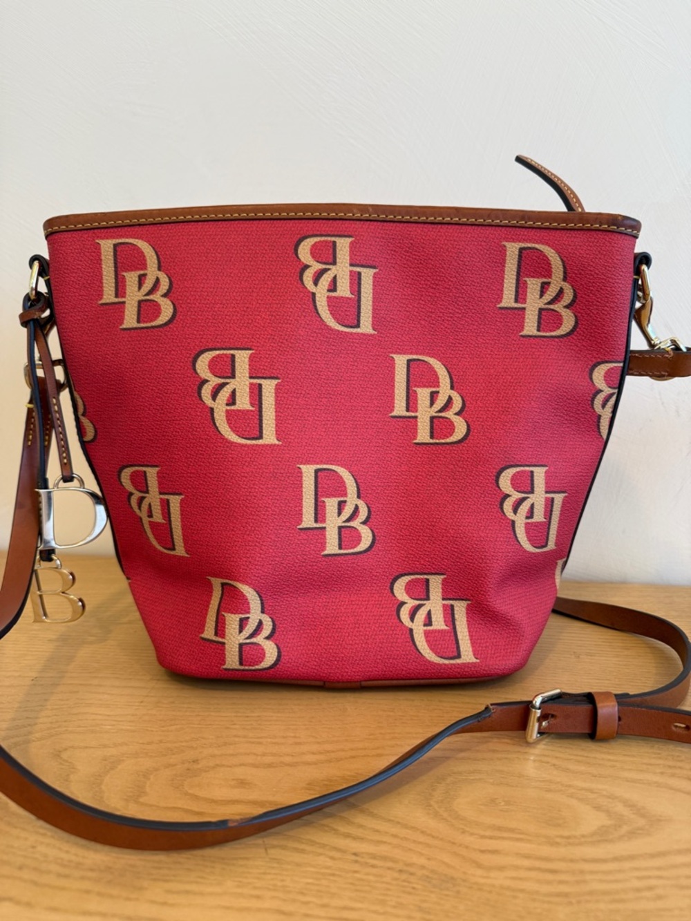 Dooney & Bourke Red Monogram‎ Large Sac Shoulder Bag